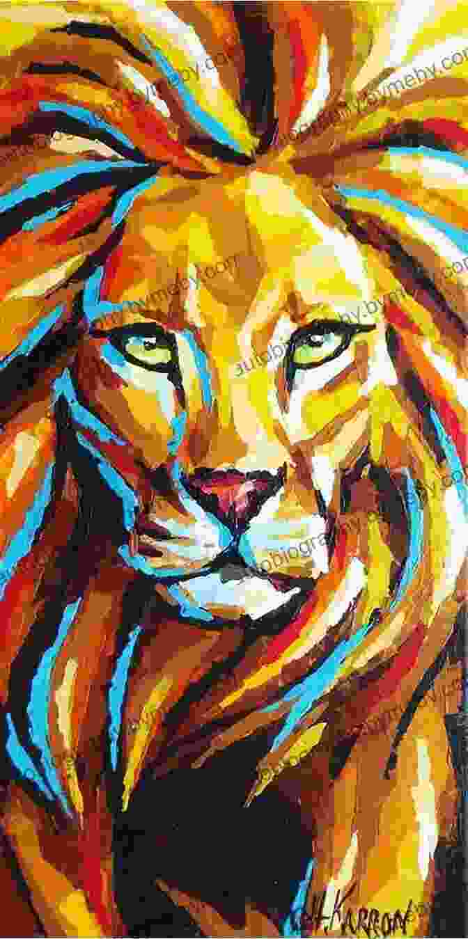 A Beautiful Painting Of A Lion In Acrylics The Art Of Angela Gaughan: Techniques Inspiration For Painting Wildlife In Acrylics