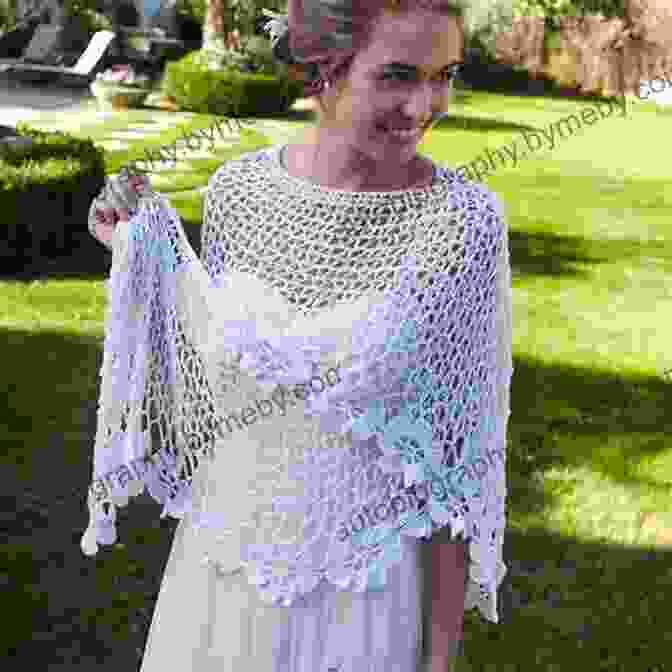 A Bride Wearing The Crochet Pineapple Bridal Stole, Surrounded By Family And Friends Crochet Pineapple Bridal Stole (The Crochet Works Of Maria Merlino 4)