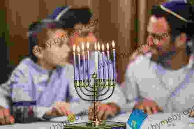 A Close Up Image Of A Person Reciting The Hanukkah Blessing Over A Menorah Light The Menorah : A Hanukkah Handbook