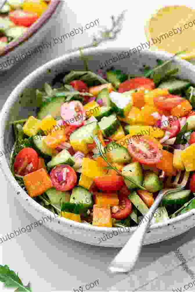 A Close Up Of A Colorful Salad, Bursting With Fresh Vegetables. Some Of Us Are Very Hungry Now