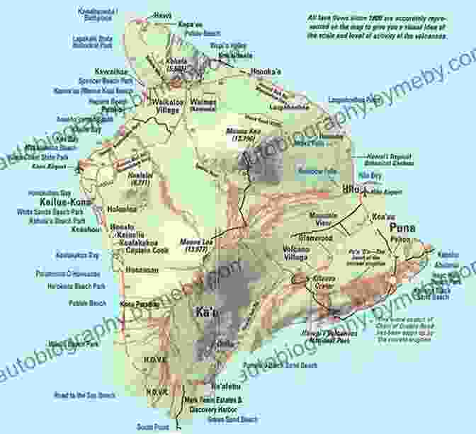 A Detailed Roadmap Of The Big Island, Highlighting Key Destinations And Attractions Moon Big Island Of Hawaii: Including Hawaii Volcanoes National Park (Moon Handbooks)