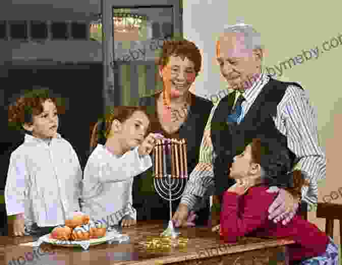 A Family Gathered Around A Hanukkah Menorah, Celebrating The Holiday Together Light The Menorah : A Hanukkah Handbook