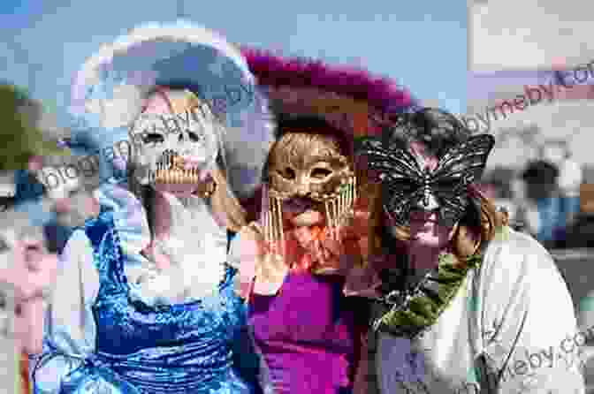 A Group Of Masked Revelers Dancing And Celebrating During Mardi Gras It S Mardi Gras Let S Celebrate