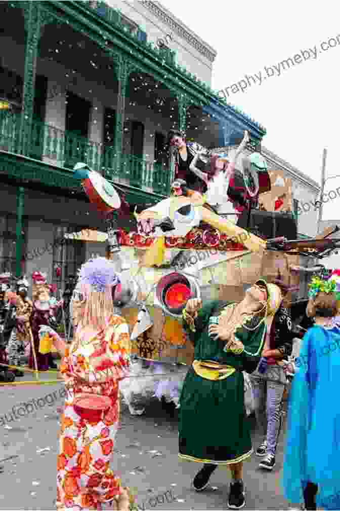 A Vibrant Mardi Gras Parade Featuring Elaborate Floats And Costumed Revelers It S Mardi Gras Let S Celebrate