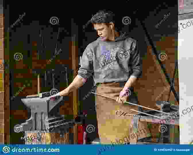 A Young Blacksmith, Eldrin, Stands In Front Of His Anvil, A Look Of Determination In His Eyes. He Holds A Freshly Forged Sword In His Hand, Symbolizing His Newfound Strength And Potential. CivCEO 8: A 4x Lit (The Accidental Champion)