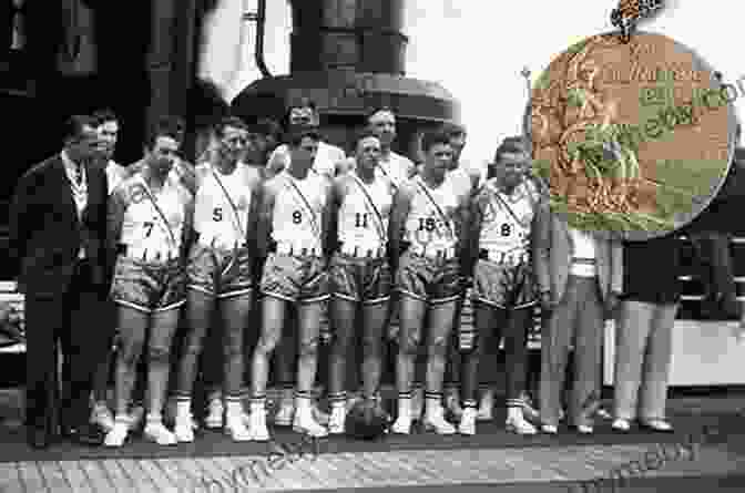 Black And White Photograph Of The First U.S. Olympic Basketball Team In 1936, Wearing Their Uniforms And Holding A Basketball Games Of Deception: The True Story Of The First U S Olympic Basketball Team At The 1936 Olympics In Hitler S Germany