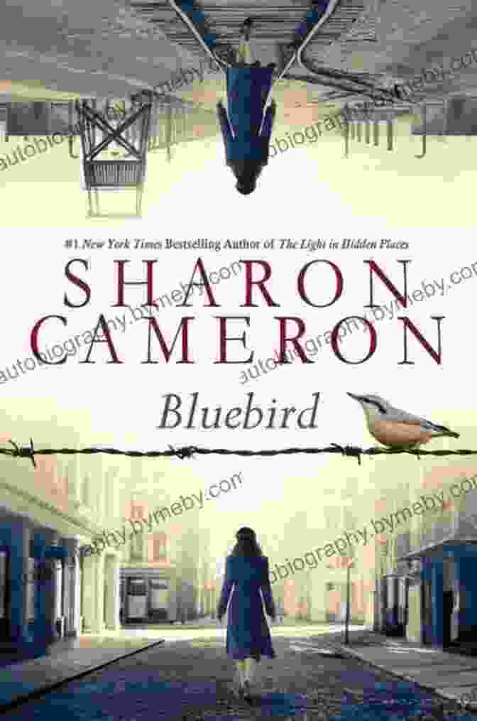 Book Cover Of Bluebird By Sharon Cameron, Featuring A Young Woman With Bluebird Tattoos On Her Wrists, Standing Amidst A Field Of Blue Flowers. Bluebird Sharon Cameron