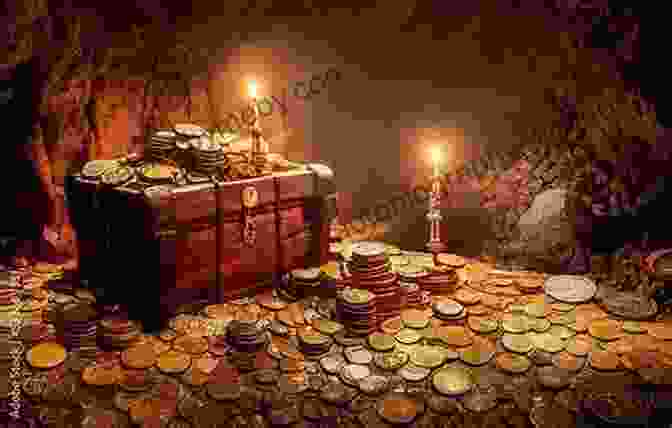 Image Of The Old Pirate Holding A Map, Surrounded By Treasure Chests And Gold Coins. There Was An Old Pirate Who Swallowed A Map (There Was An Old Lady)