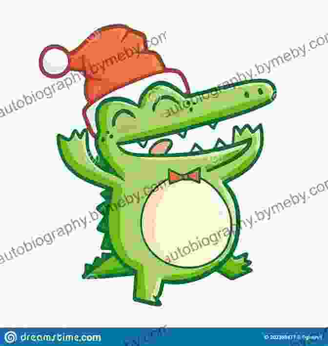 Santa Claus Sitting On A Log With Armand The Alligator, Both Smiling And Holding A Christmas Present Santa S Trip To The Bayou